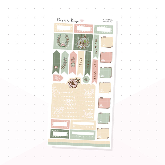Botanical Hobonichi Weeks Kit - Planner Stickers