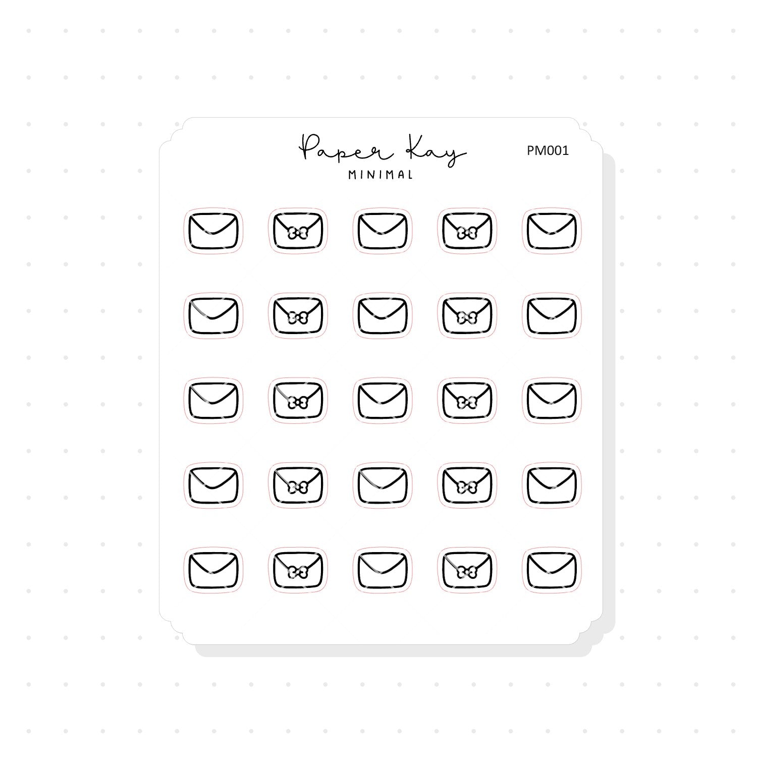 (PM001) Envelope - Tiny Minimal Icon Stickers
