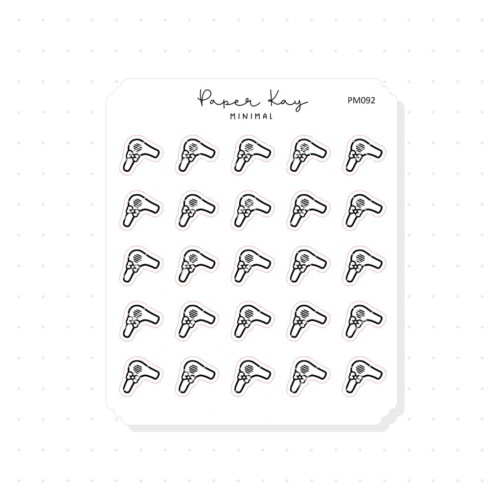 (PM092) Hair Dryer - Tiny Minimal Icon Stickers