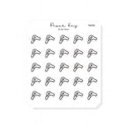 (PM092) Hair Dryer - Tiny Minimal Icon Stickers