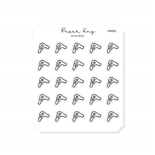 (PM092) Hair Dryer - Tiny Minimal Icon Stickers