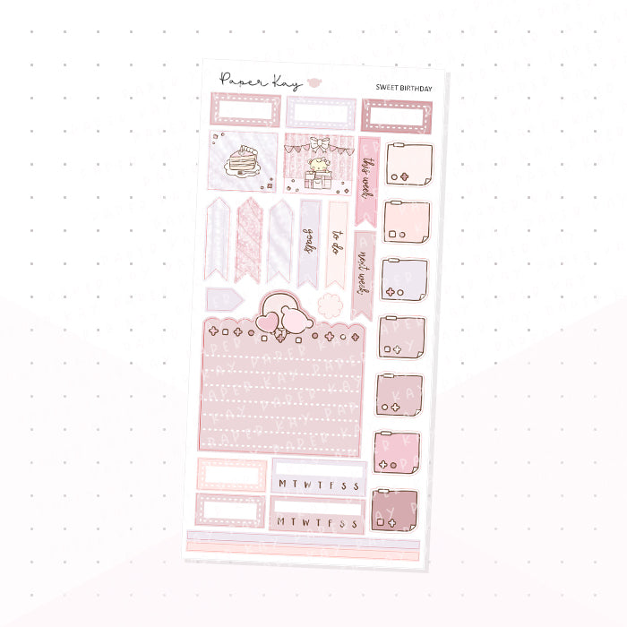 Sweet Birthday Hobonichi Weeks Kit - Planner Stickers