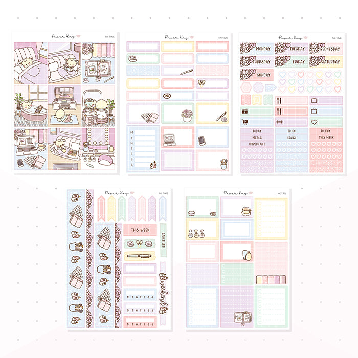 Me Time Weekly Vertical Kit - Planner Stickers