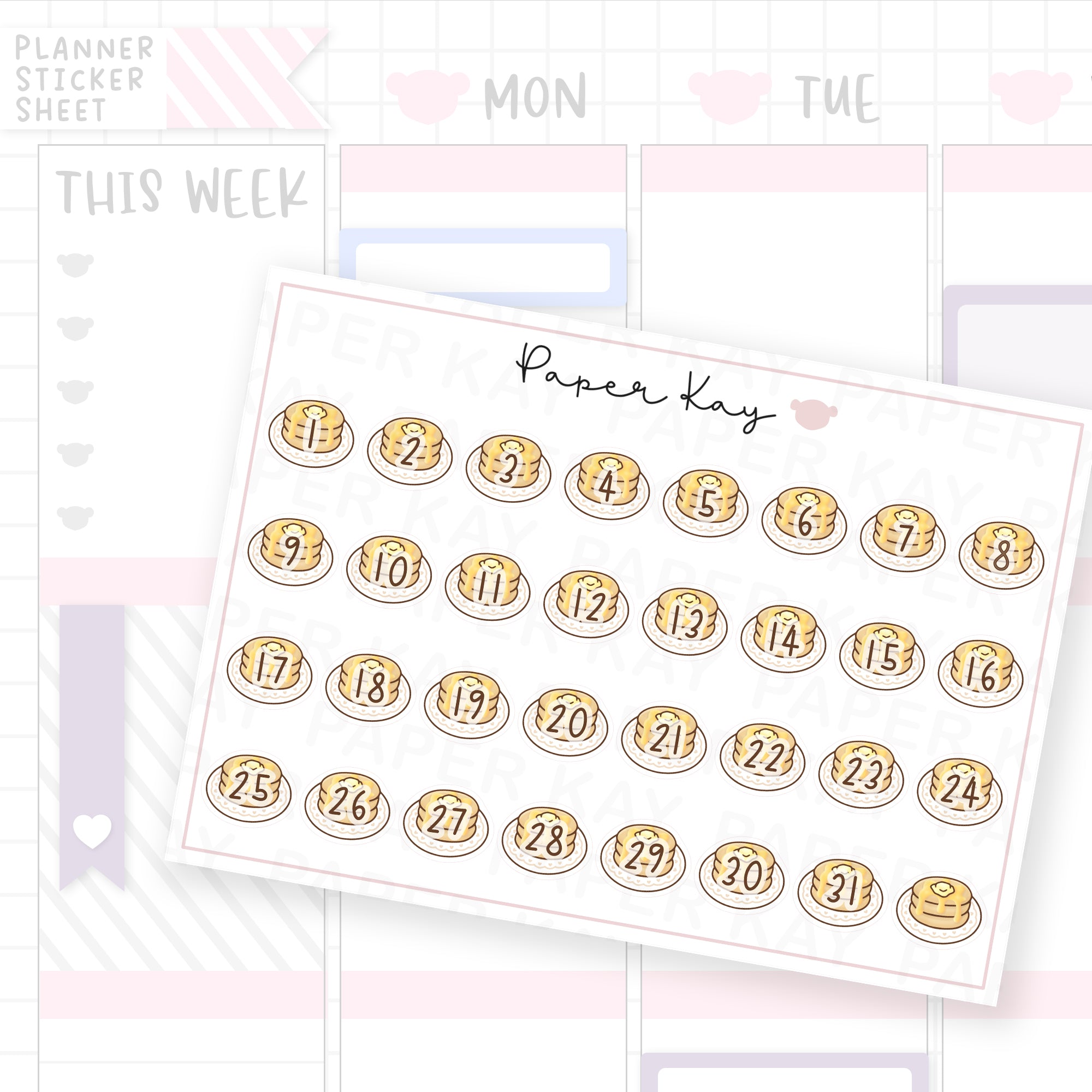 Pancake Day Date Dot Stickers