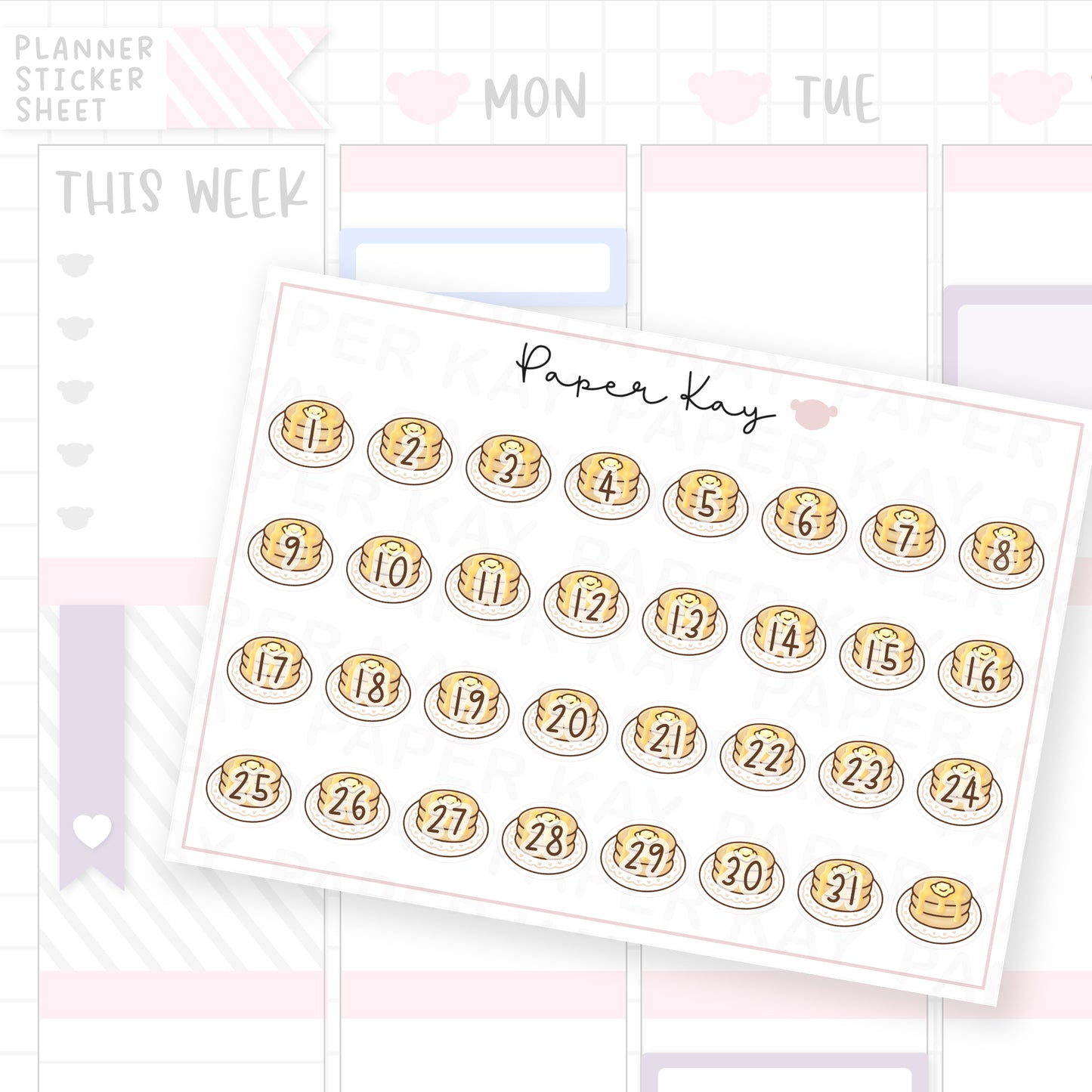 Pancake Day Date Dot Stickers