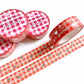 Red Gingham Dot the Bear Sprinkles Washi Tape | Silver Foiled | Happy Holidays Collection
