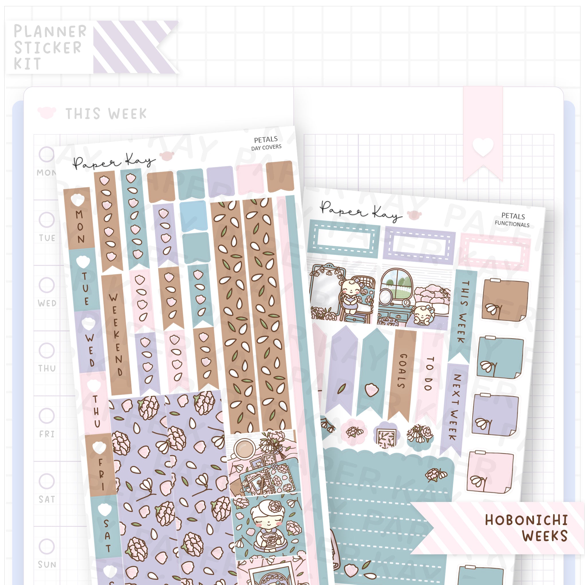 Petals Hobonichi Weeks Sticker Kit – Paper Kay