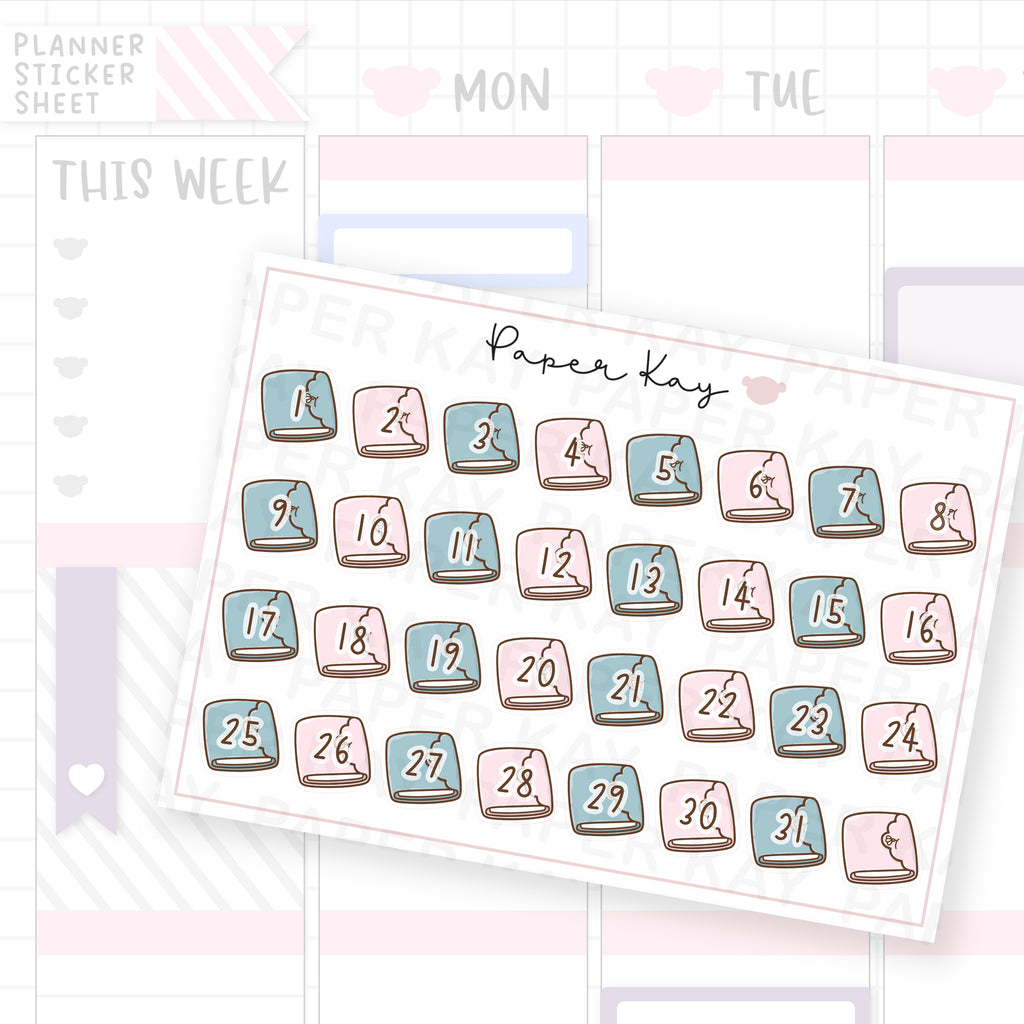 Petals Planner Date Dot Stickers