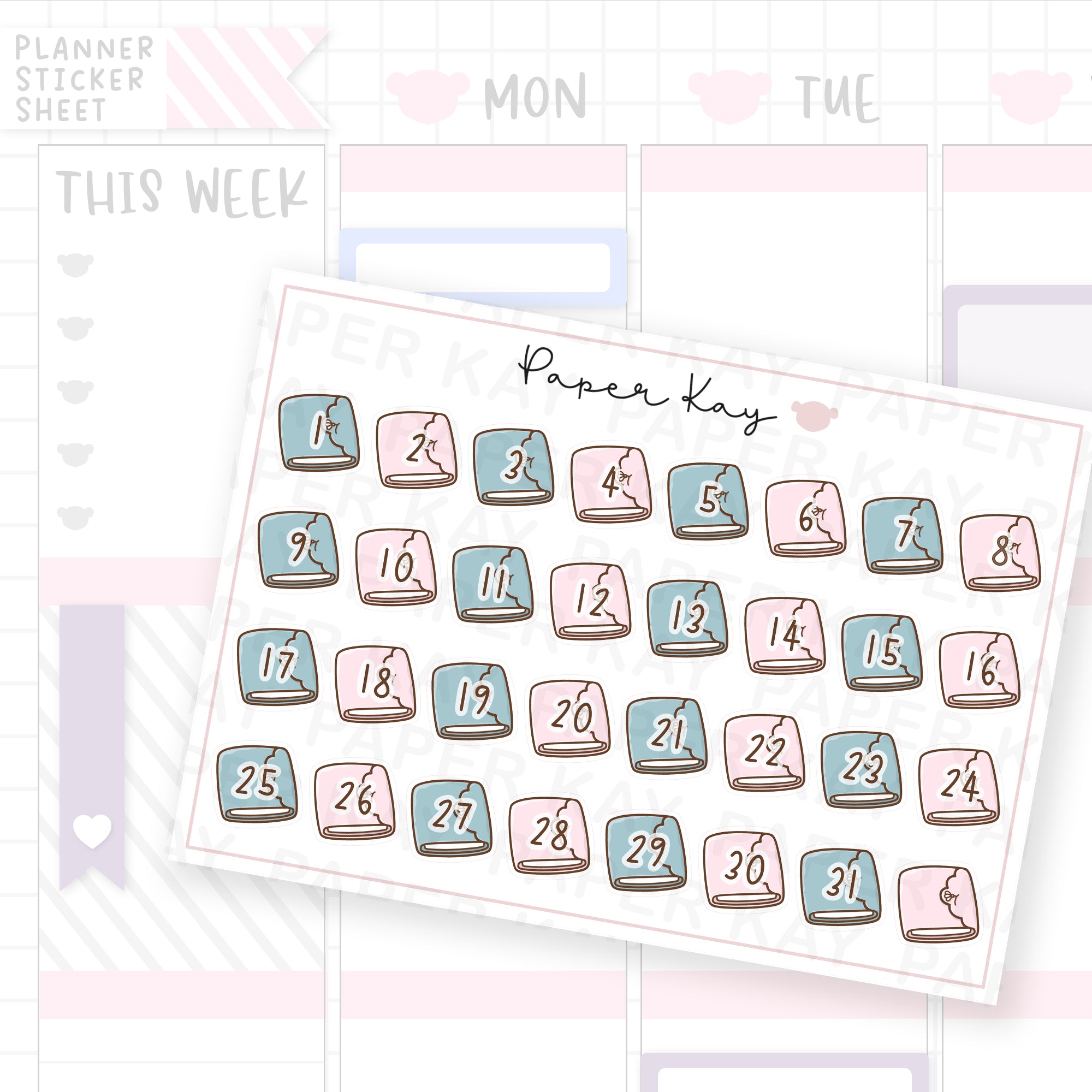 Petals Planner Date Dot Stickers