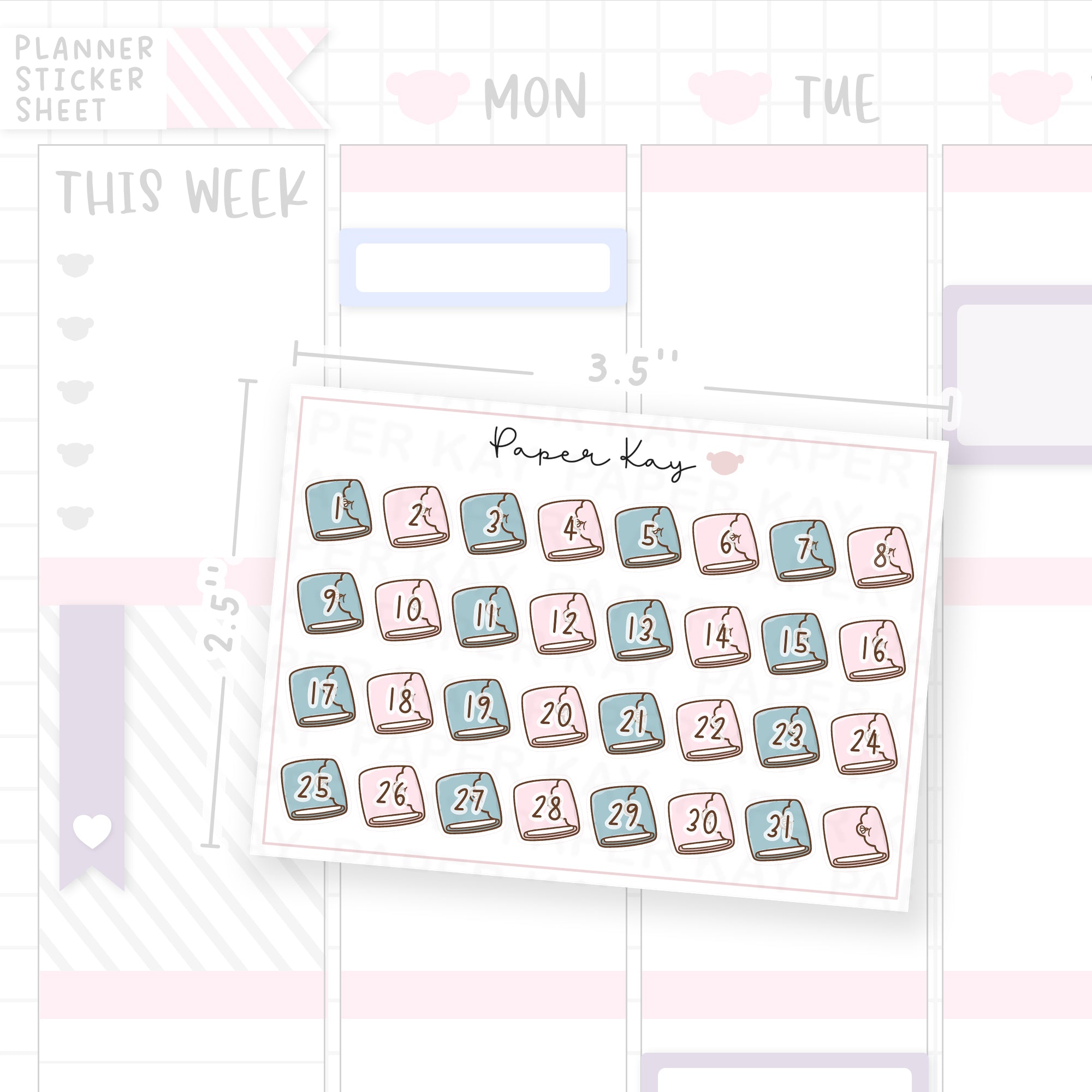 Petals Planner Date Dot Stickers