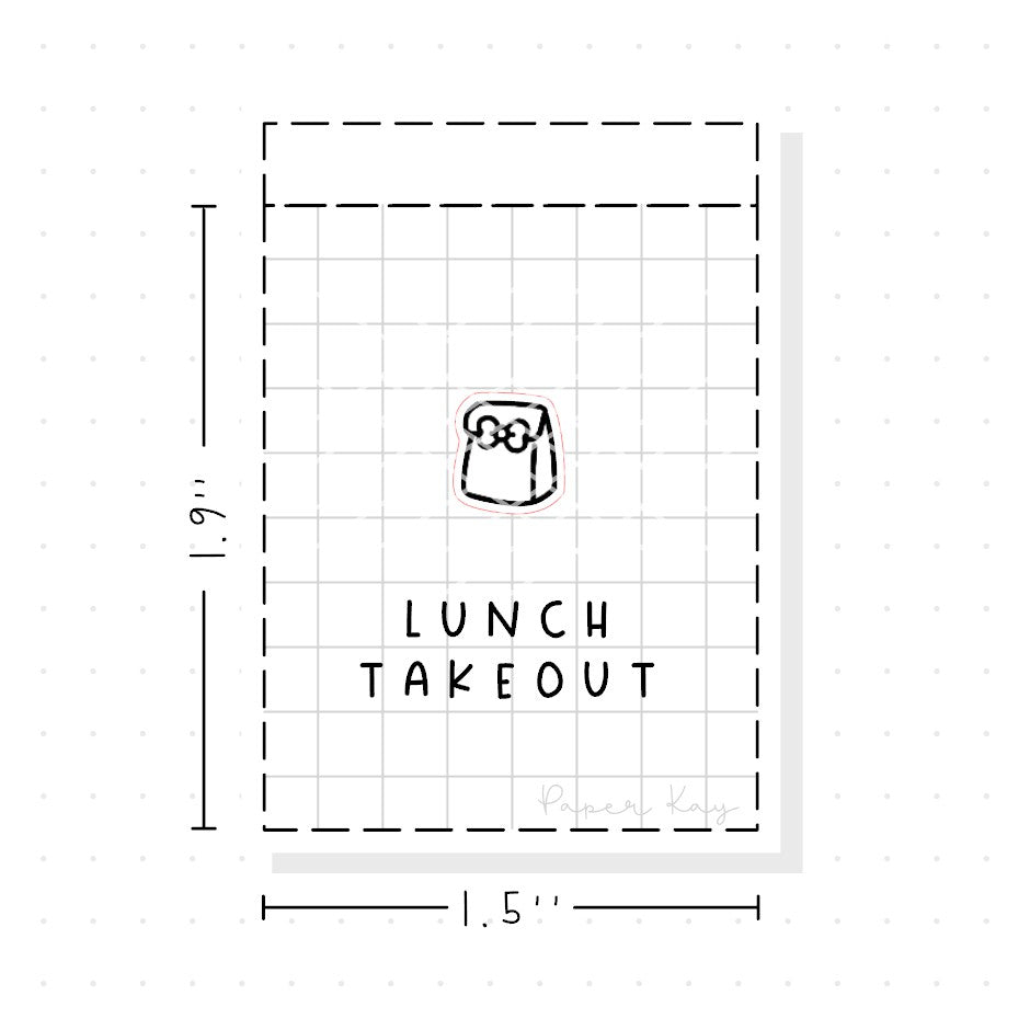 (PM178) Lunch/Takeout - Tiny Minimal Icon Stickers