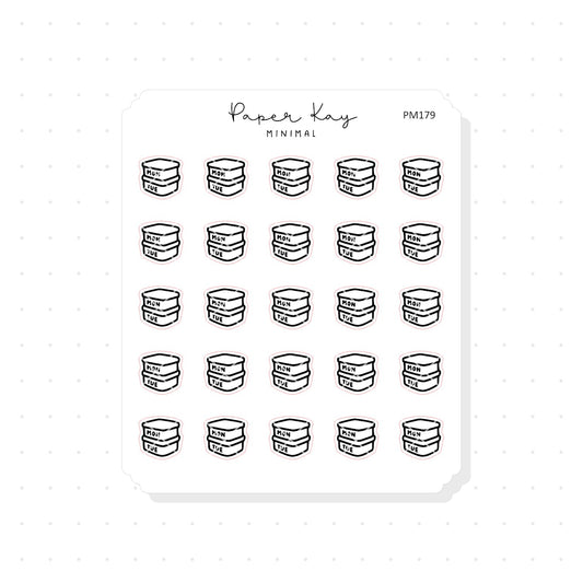 (PM179) Meal Prep - Tiny Minimal Icon Stickers