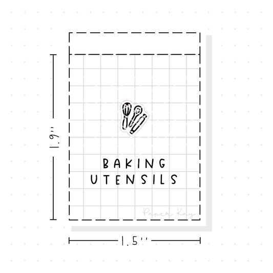 (PM180) Baking Utensils - Tiny Minimal Icon Stickers