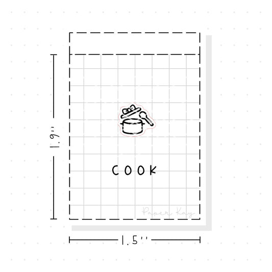 (PM181) Cooking Pot - Tiny Minimal Icon Stickers