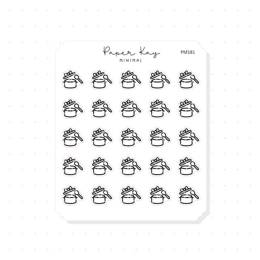 (PM181) Cooking Pot - Tiny Minimal Icon Stickers