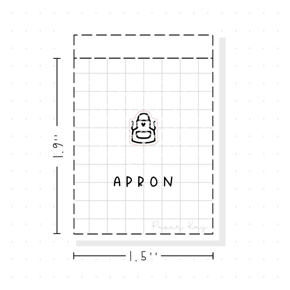 (PM186) Apron - Tiny Minimal Icon Stickers