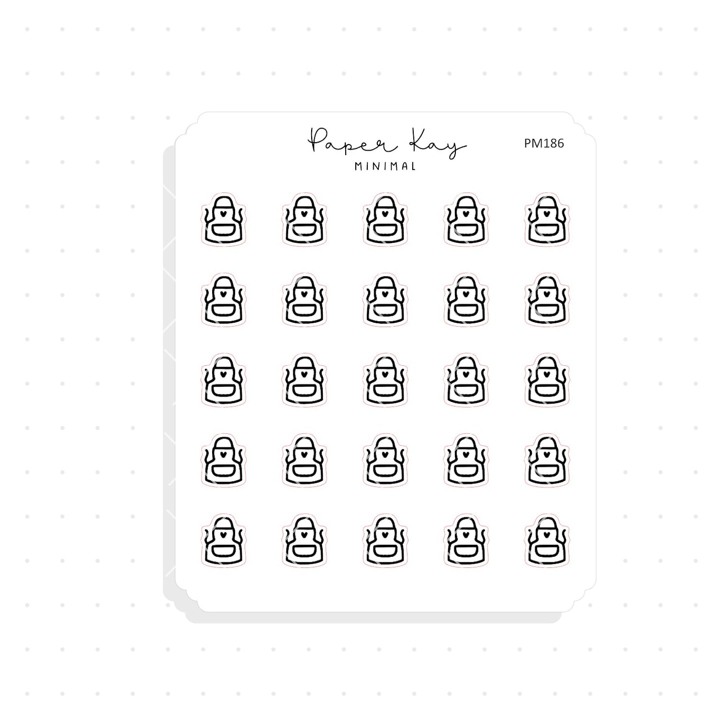 (PM186) Apron - Tiny Minimal Icon Stickers