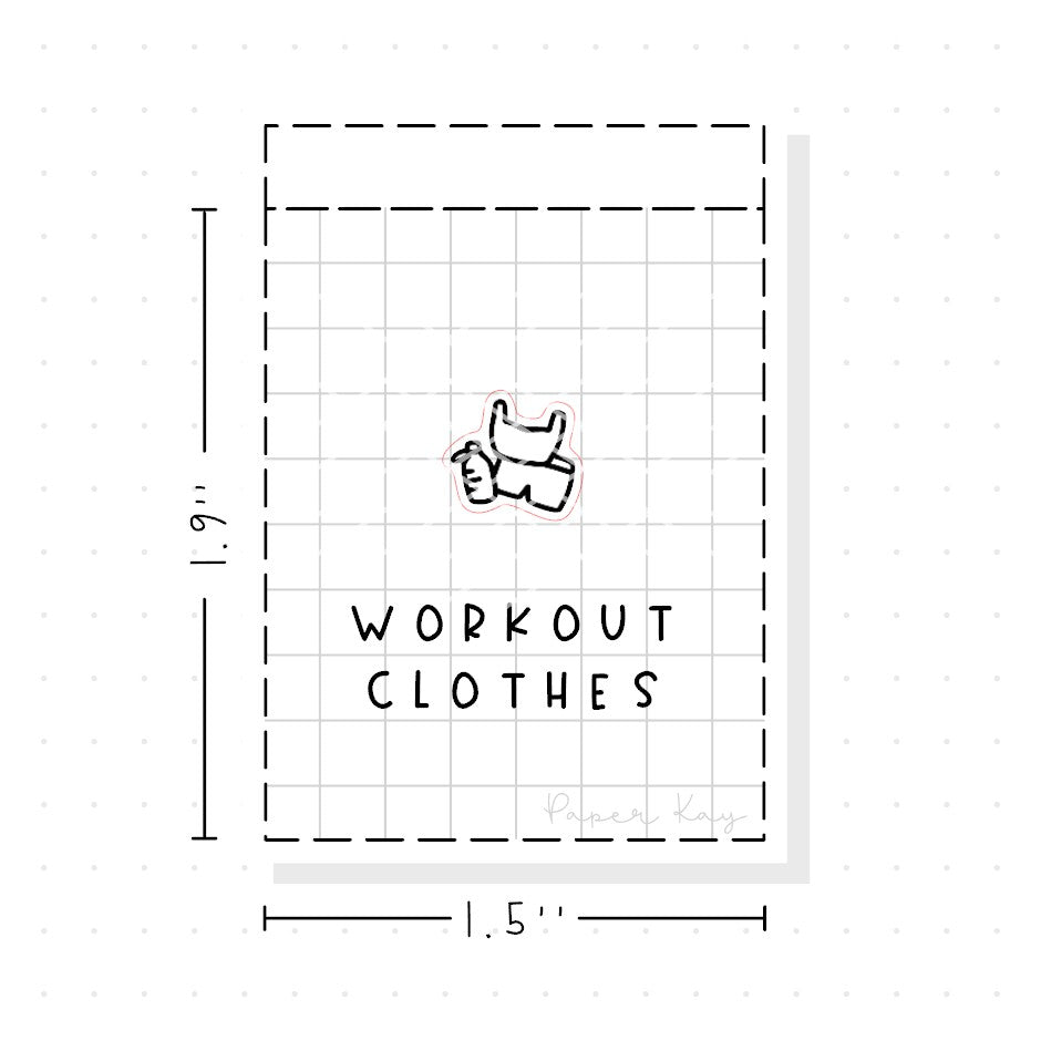 (PM187) Workout Clothes - Tiny Minimal Icon Stickers