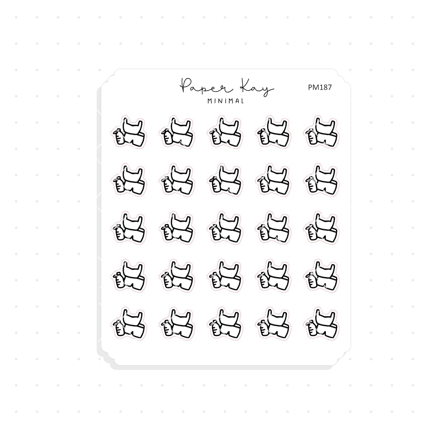 (PM187) Workout Clothes - Tiny Minimal Icon Stickers