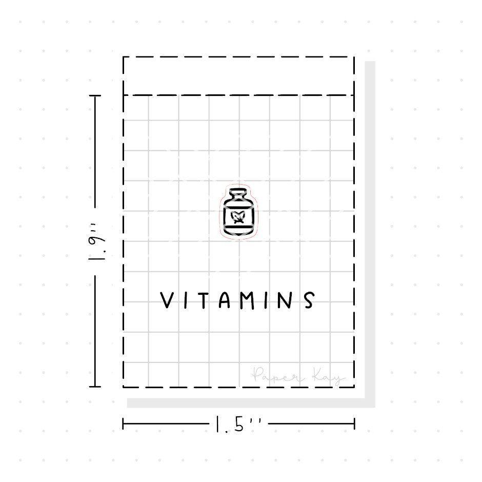(PM191) Vitamins - Tiny Minimal Icon Stickers