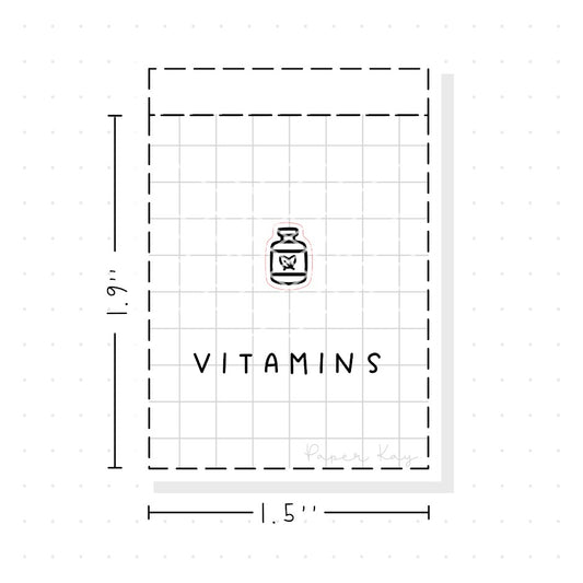 (PM191) Vitamins - Tiny Minimal Icon Stickers