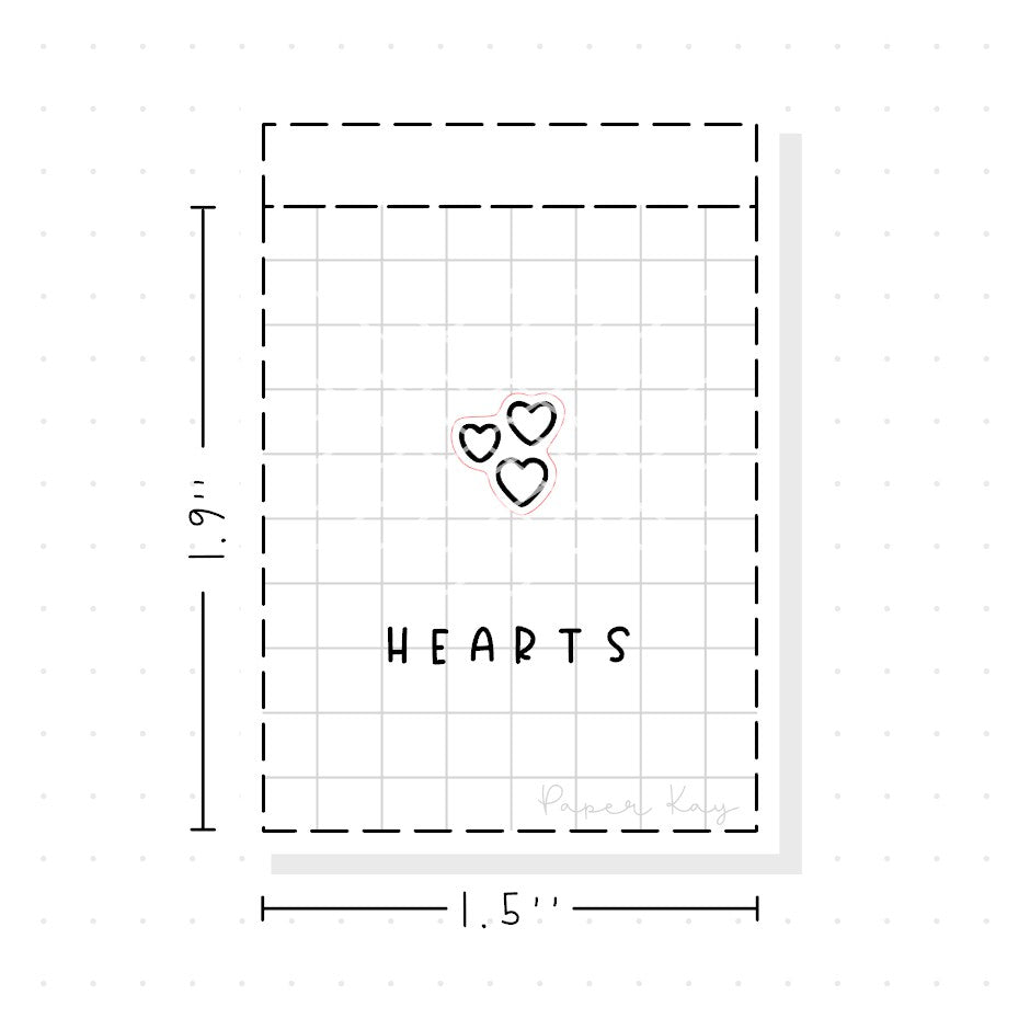 (PM192) Hearts - Tiny Minimal Icon Stickers