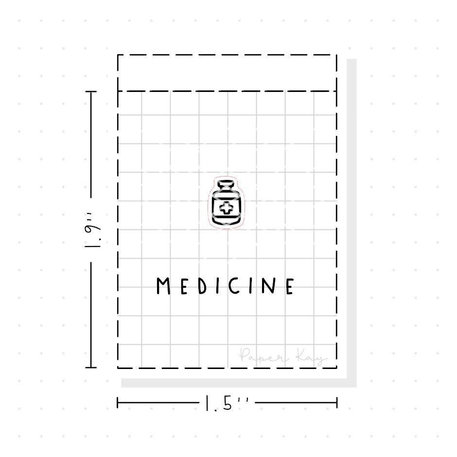 (PM193) Medicine Bottle - Tiny Minimal Icon Stickers