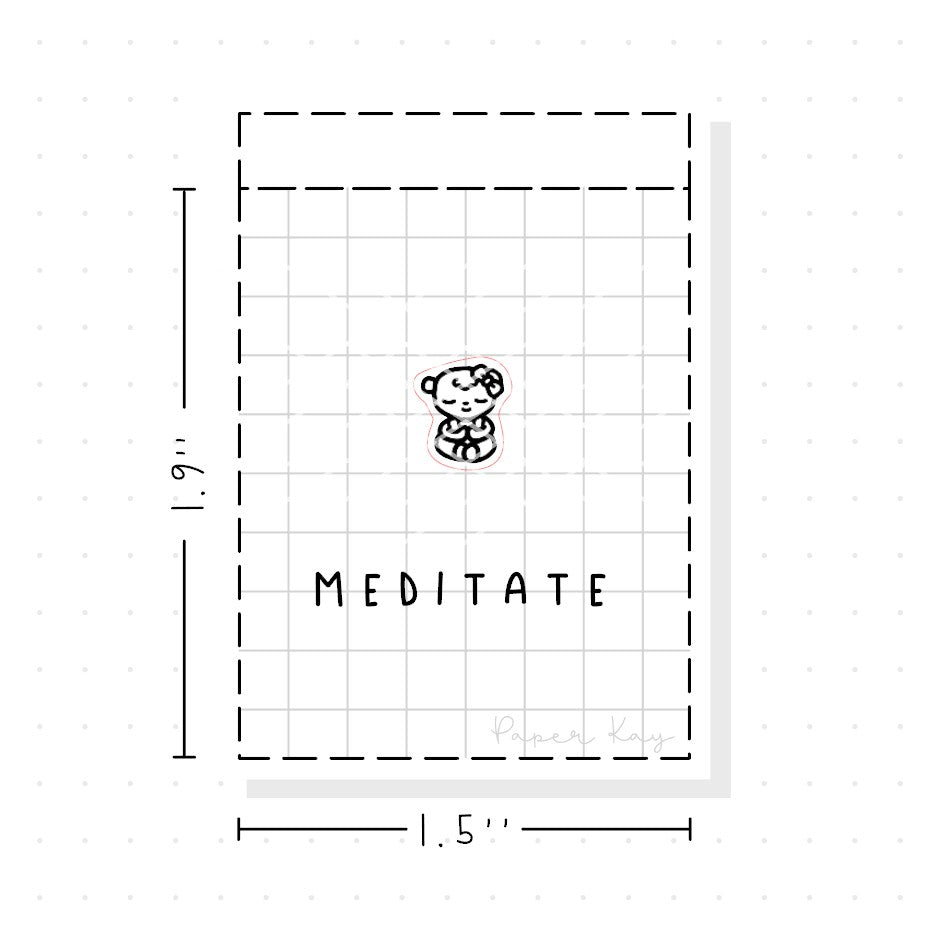 (PM194) Meditate - Tiny Minimal Icon Stickers
