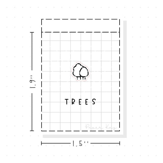 (PM196) Trees - Tiny Minimal Icon Stickers