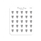 (PM199) Bow Paperclip - Tiny Minimal Icon Stickers