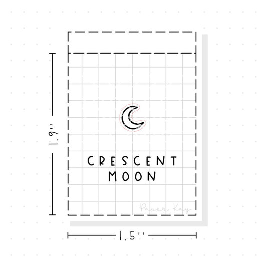 (PM202) Crescent Moon - Tiny Minimal Icon Stickers