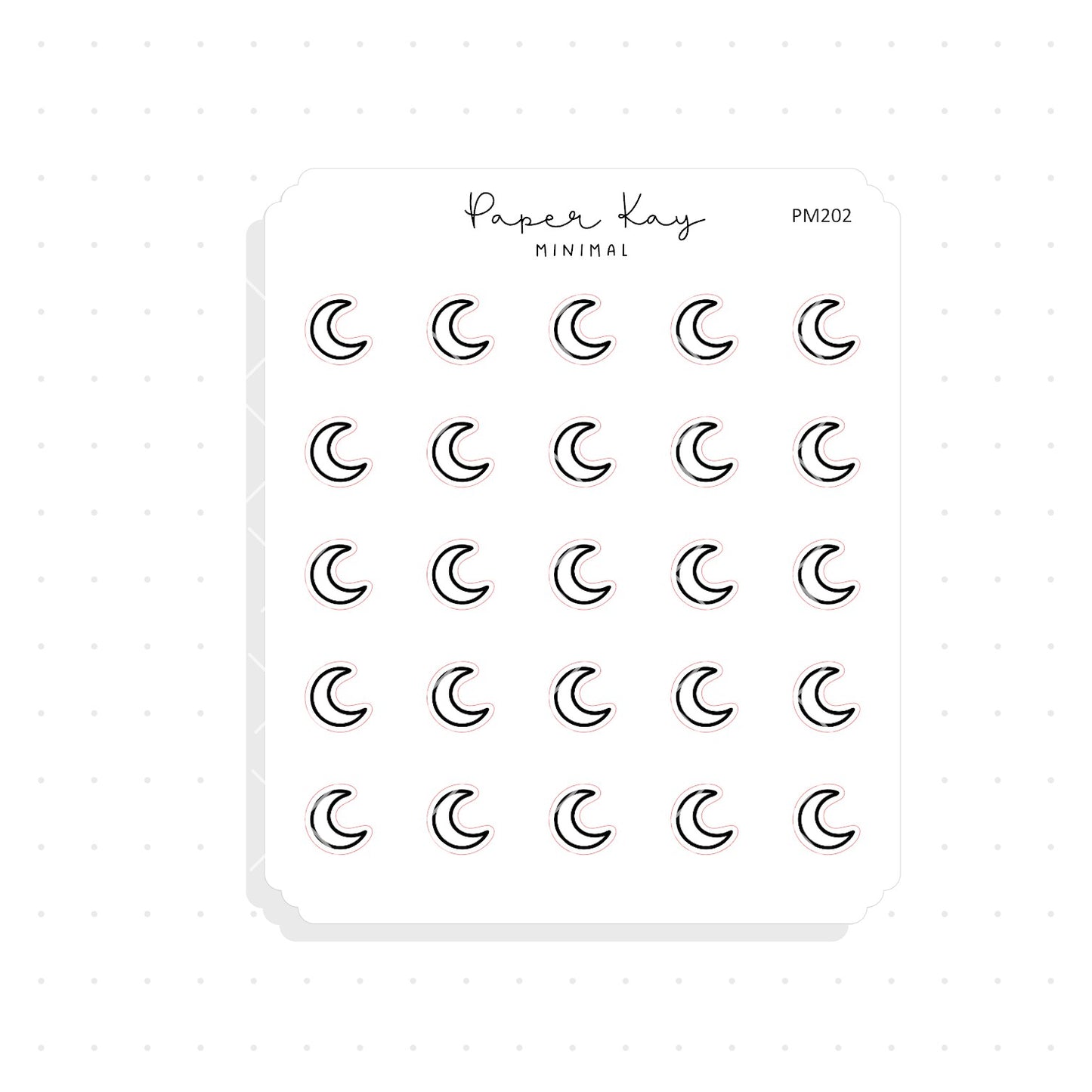 (PM202) Crescent Moon - Tiny Minimal Icon Stickers