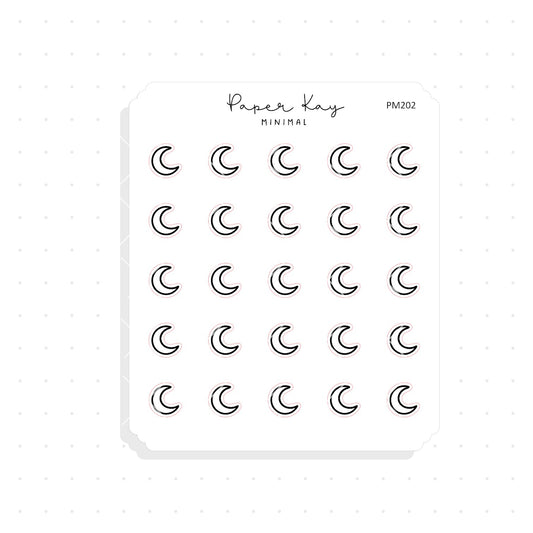 (PM202) Crescent Moon - Tiny Minimal Icon Stickers