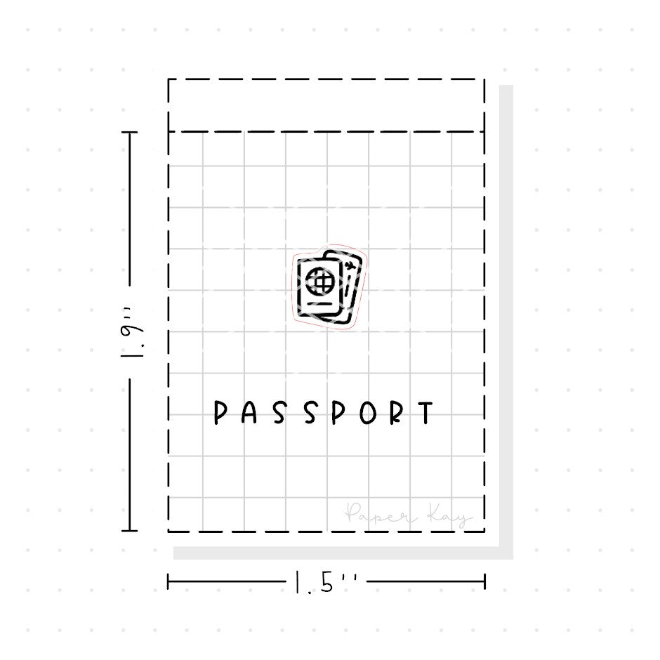 (PM203) Passport - Tiny Minimal Icon Stickers