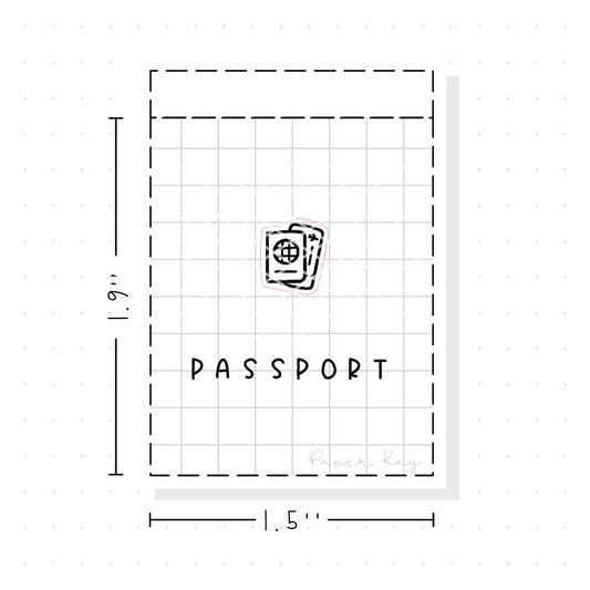 (PM203) Passport - Tiny Minimal Icon Stickers