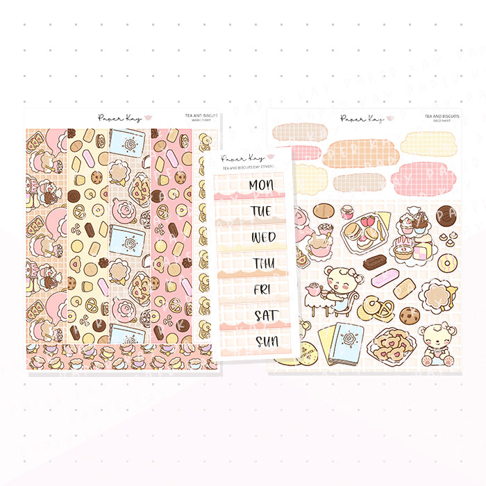 Tea and Biscuits Journaling Kit - Planner Stickers