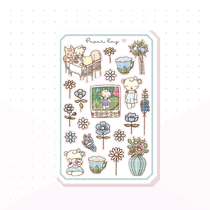 Green Wildflowers Bujo Deco Planner Stickers
