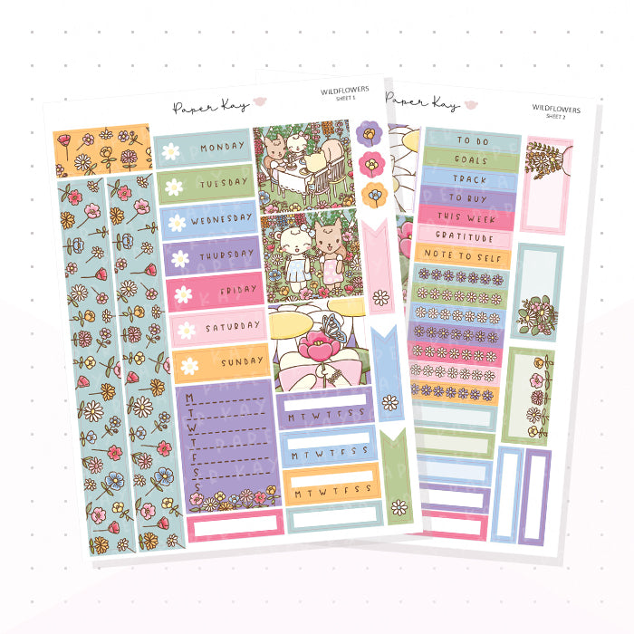 Wildflowers Hobonichi Cousin Kit - Planner Stickers