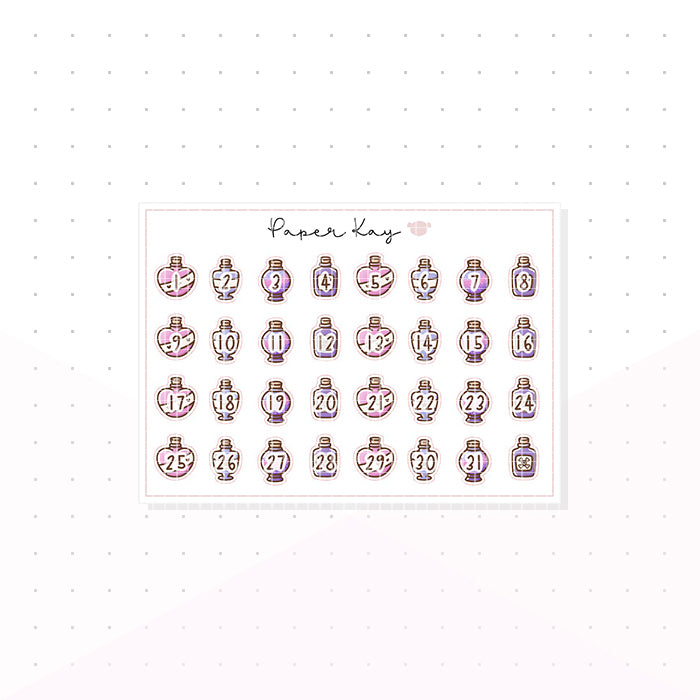 Witchy Potion Date Dots - Planner Stickers
