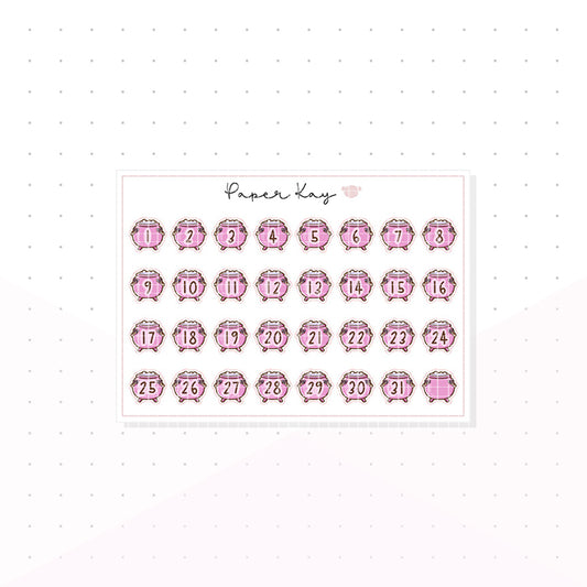 Witchy Cauldron Date Dots - Planner Stickers